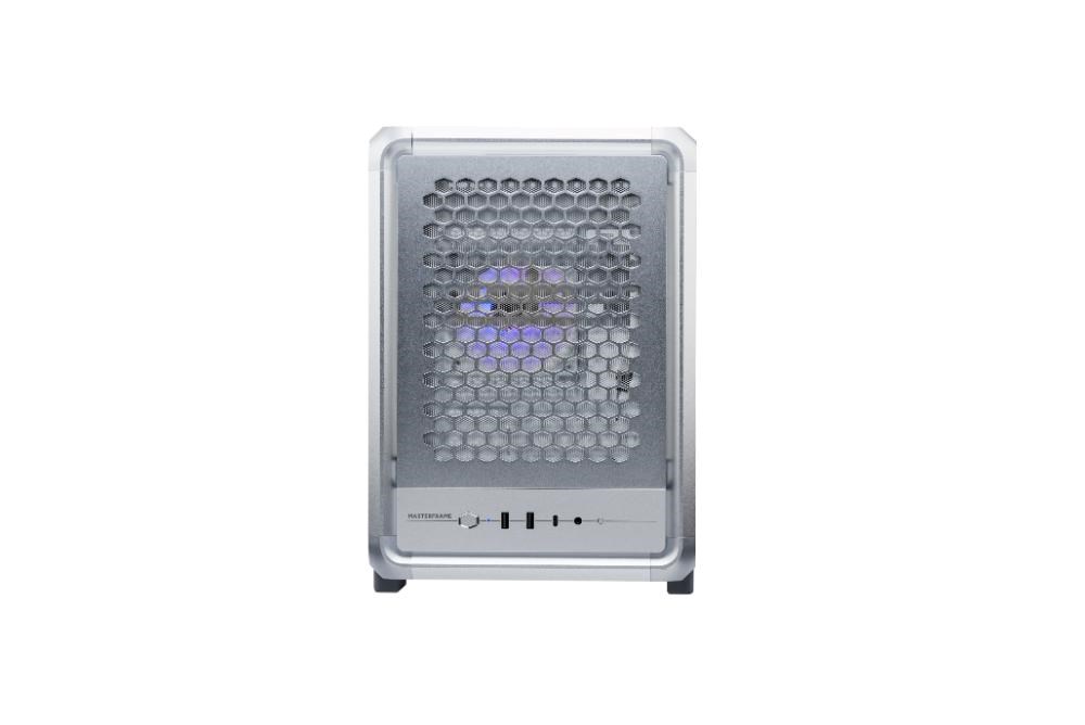 Cooler Master case MasterFrame 400 Mesh Silver, mATX, Průhledná bočnice, 1x 120 mm ARGB Fan, Střibrná