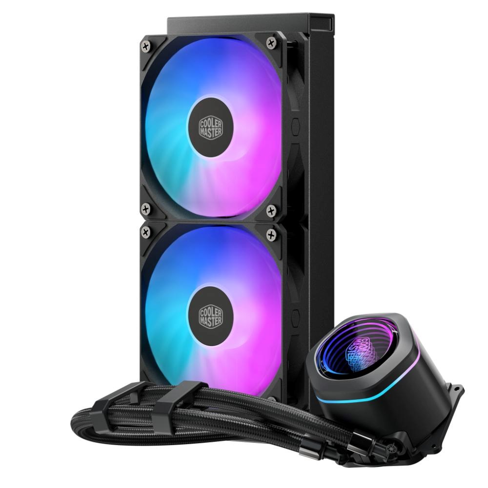 Cooler Master vodní chladič MasterLiquid Core Nex Digital 240 Black ARGB, 2x 120mm, ARGB, LGA1851, AM5, Černá