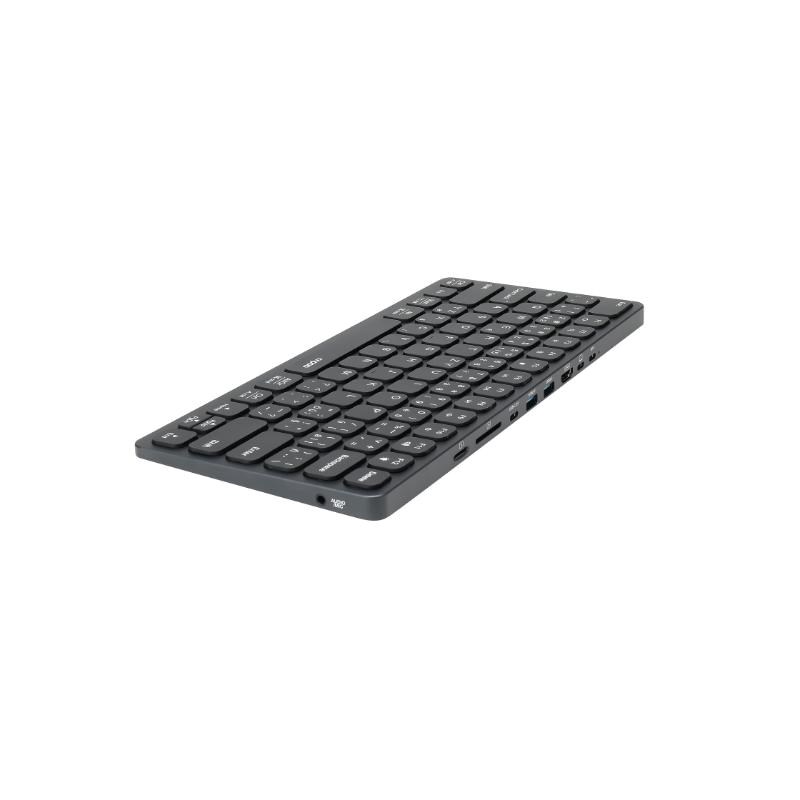 RAPOO Klávesnice UCK-6001 s 8v1 USB-C Hub, Drátová USB-C, CZ/SK, černá
