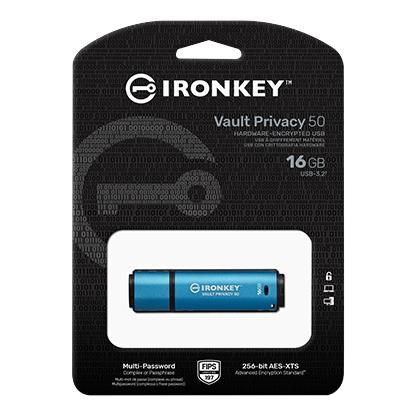 Kingston Flash Disk IronKey 16GB Vault Privacy 50 AES-256 Encrypted, FIPS 197