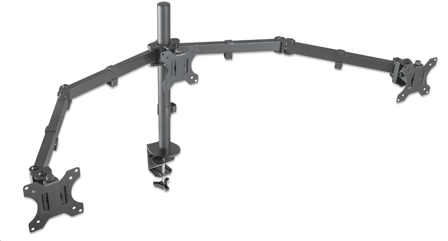 MANHATTAN Stolní držák pro 3 Monitory LCD, 13” až 27”