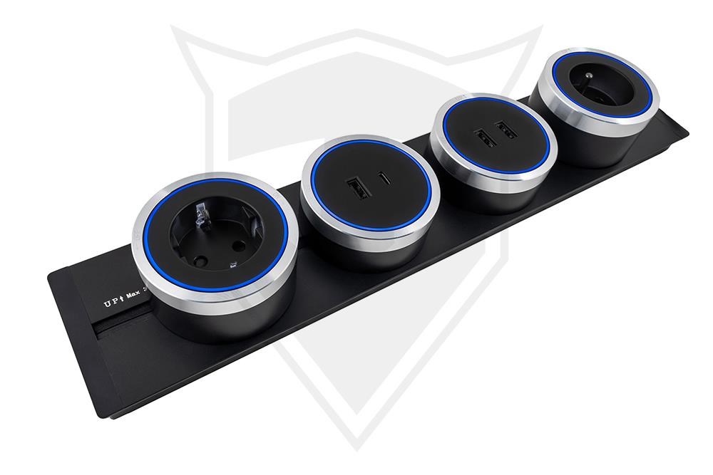 Viking zásuvková lišta LZ40 zápustná, černá