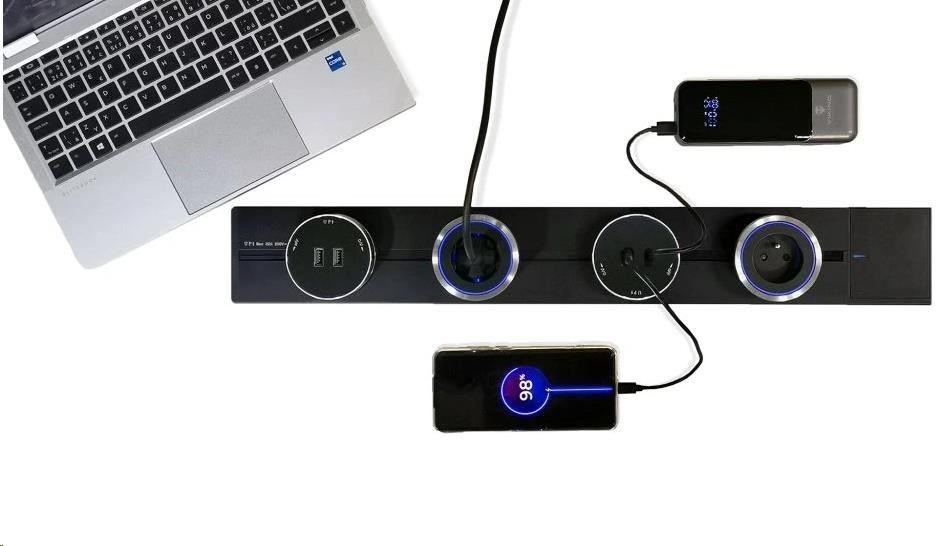 Viking zásuvková lišta LP40 povrchová, šedá