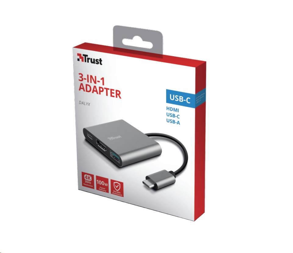 TRUST adaptér DALYX, 3-in-1, USB-C