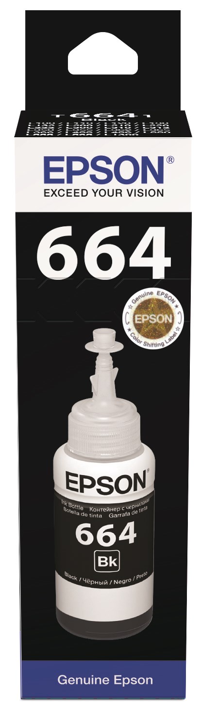 EPSON ink čer T6641 Black ink container 70ml pro L100/L200/L550/L1300/L355/365