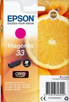 EPSON ink bar Singlepack "Pomeranč" Magenta 33 Claria Premium Ink