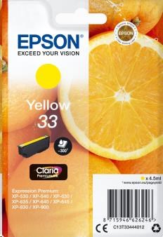 EPSON ink bar Singlepack "Pomeranč" Yellow 33 Claria Premium Ink