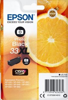 EPSON ink čer Singlepack "Pomeranč" Photo Black 33XL Claria Premium Ink