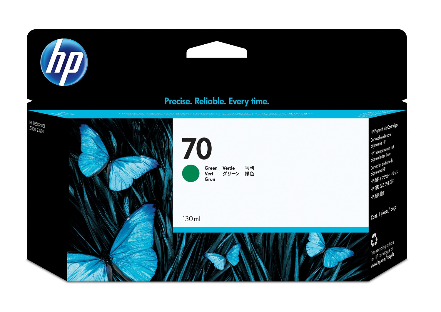 HP 70 Green DJ Ink Cart, 130 ml, C9457A