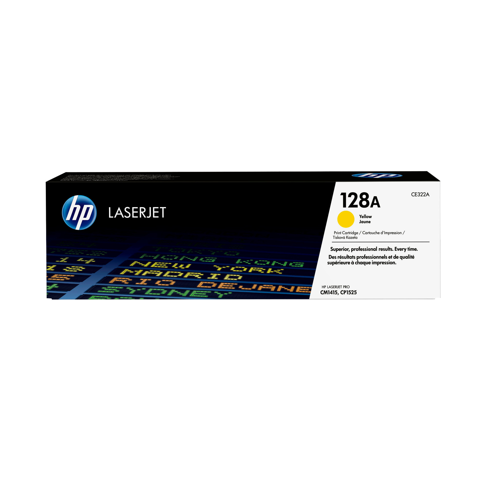 HP 128A Yellow LJ Toner Cart, CE322A (1,300 pages)