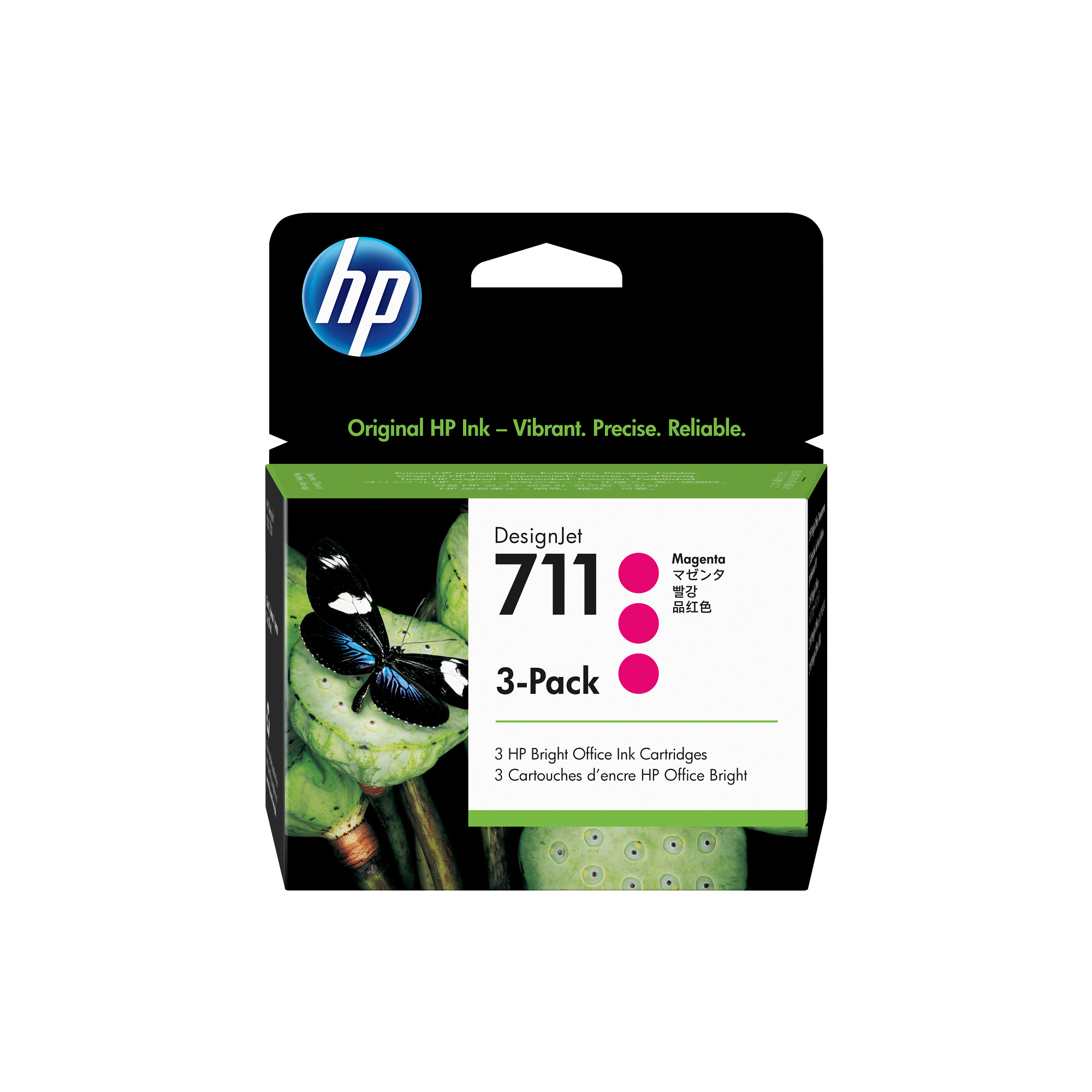 HP 711 Magenta DJ Ink Cart, 29 ml, 3-pack, CZ135A