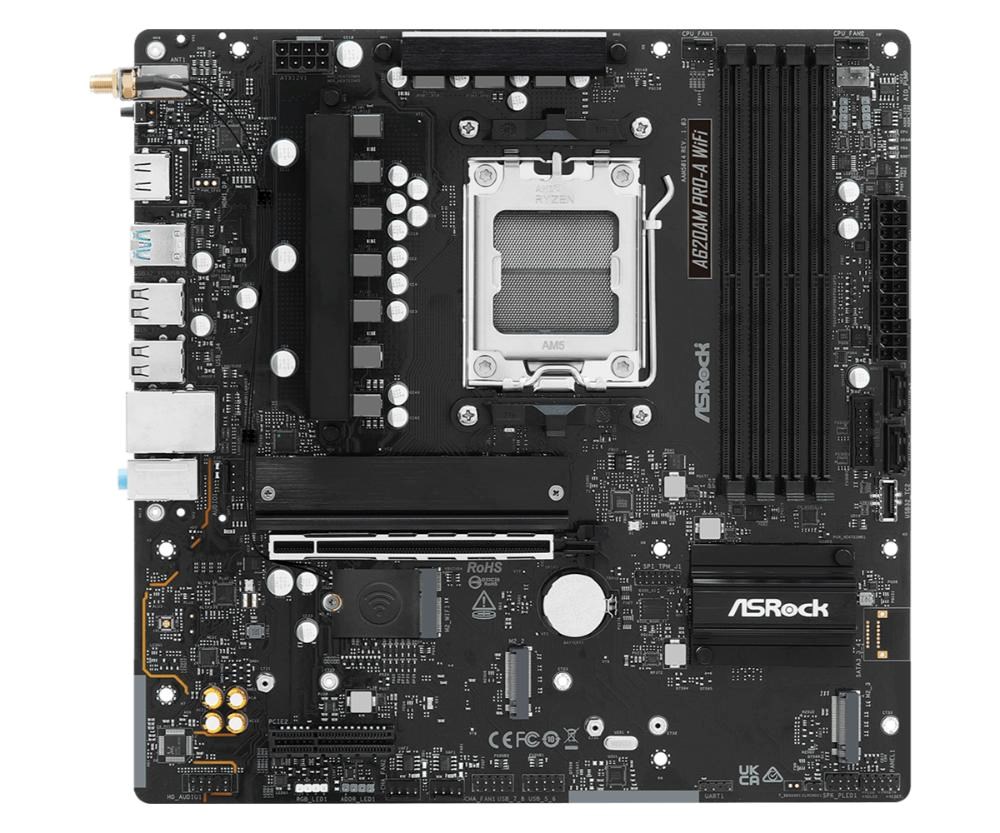 ASRock MB Sc AM5 A620AM PRO-A WIFI, AMD A620A, 4xDDR5, 1xHDMI, WIFI
