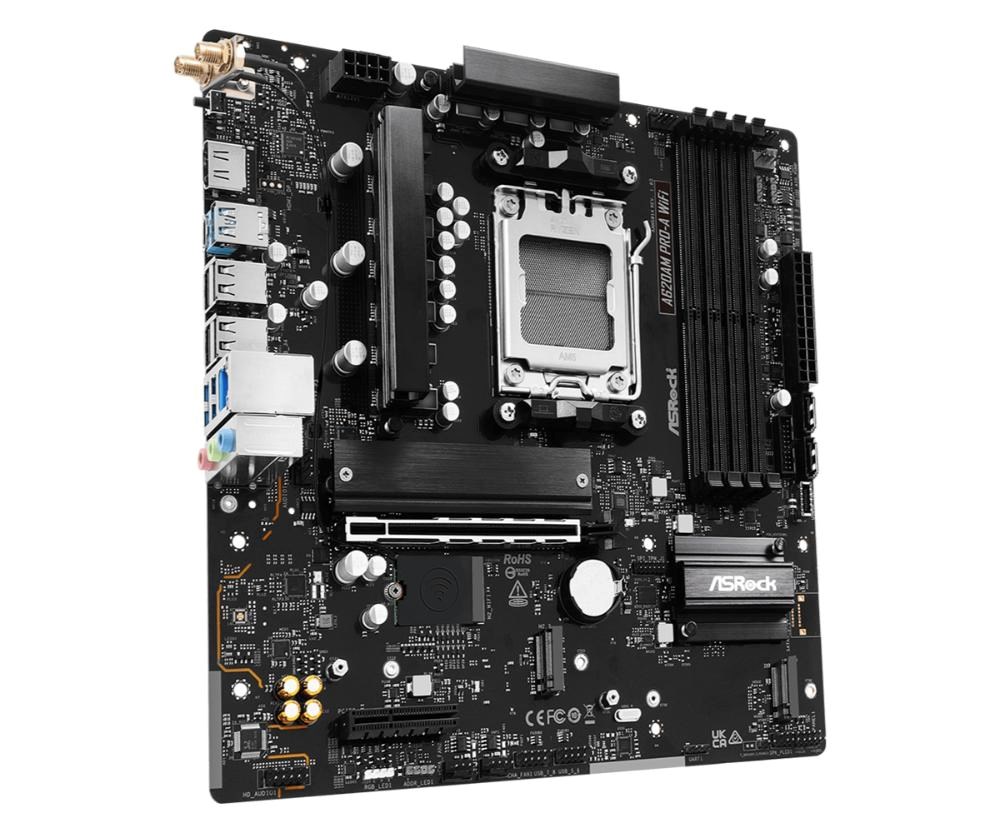ASRock MB Sc AM5 A620AM PRO-A WIFI, AMD A620A, 4xDDR5, 1xHDMI, WIFI