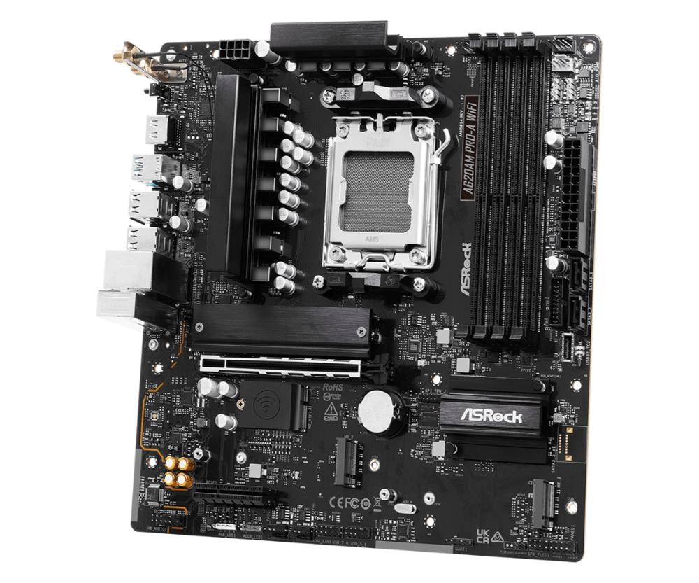 ASRock MB Sc AM5 A620AM PRO-A WIFI, AMD A620A, 4xDDR5, 1xHDMI, WIFI