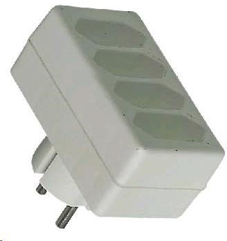 PREMIUMCORD Rozbočka 230V bílá 4x2,5A