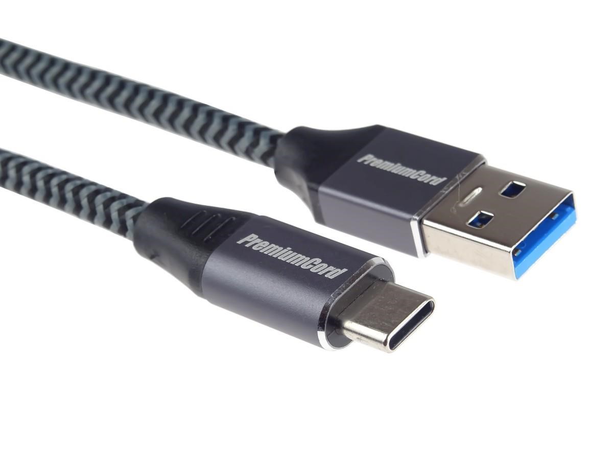 PREMIUMCORD Kabel USB-C na USB 3.0 A (USB 3.1 generation 1, 3A, 5Gbit/s) 3m oplet