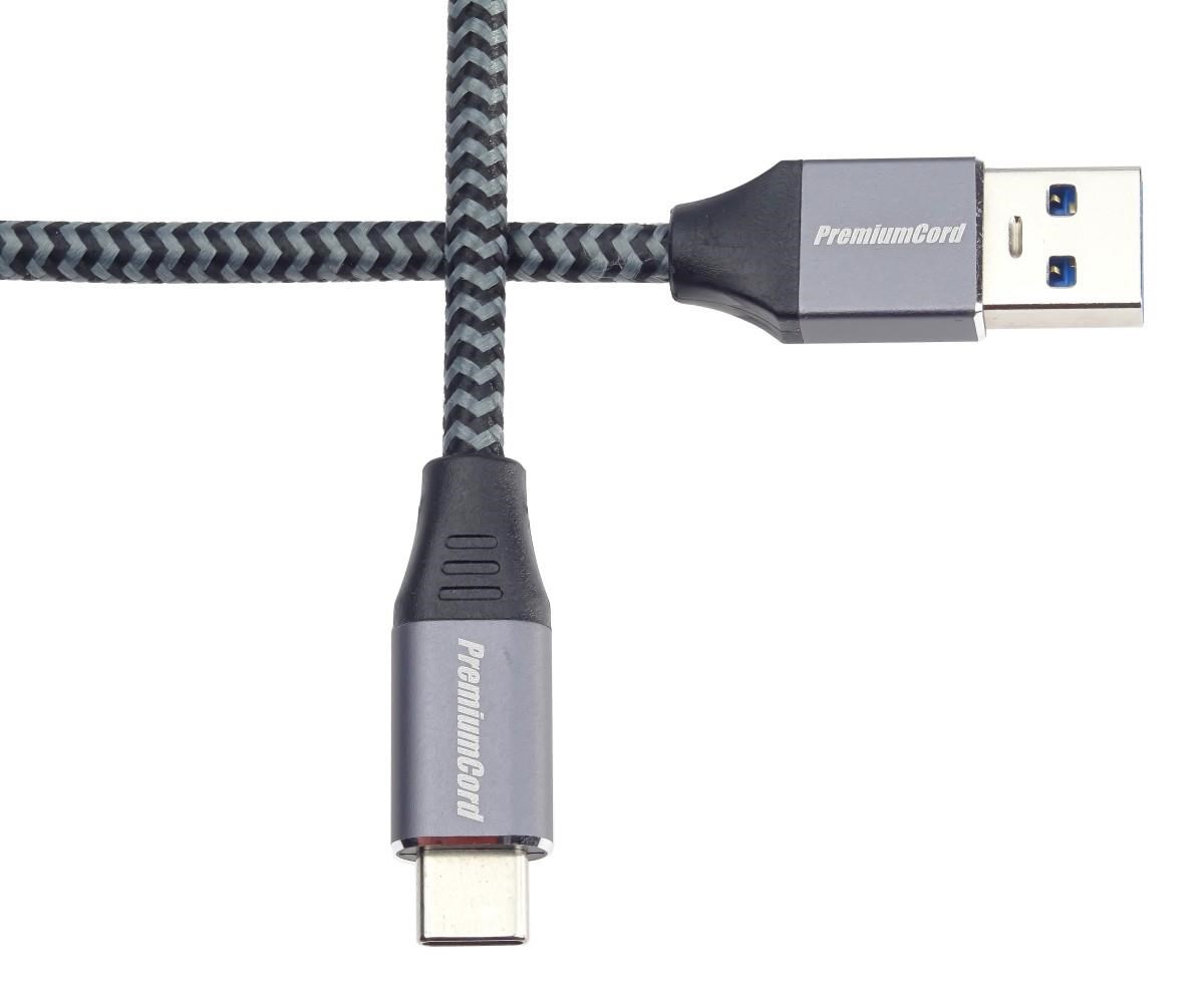 PREMIUMCORD Kabel USB-C na USB 3.0 A (USB 3.1 generation 1, 3A, 5Gbit/s) 3m oplet