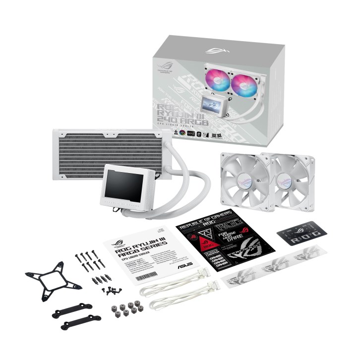 ASUS vodní chladič CPU AIO ROG RYUJIN III 240 ARGB WHITE, 2x120mm, LGA1851, AM5