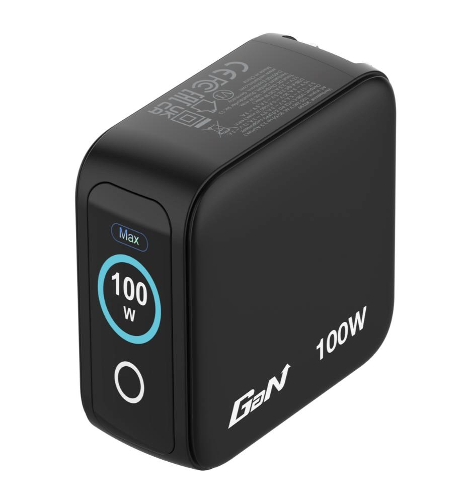VERBATIM Mini GaN Nabíječka s displejem 100W, 2xUSB-C, 1xUSB-A, černá