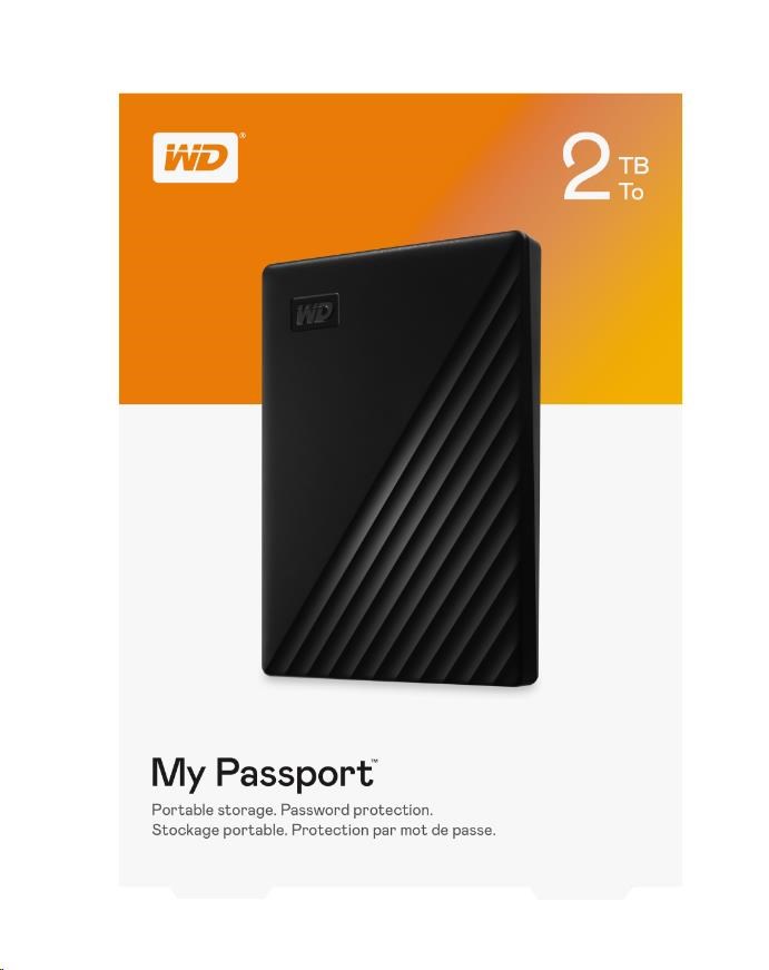 WD My Passport Portable 2TB, Externí HDD, USB 3.0, černá