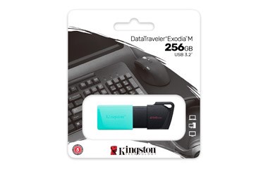Kingston Flash Disk 256GB USB3.2 Gen 1 DataTraveler Exodia M (Black + Teal)