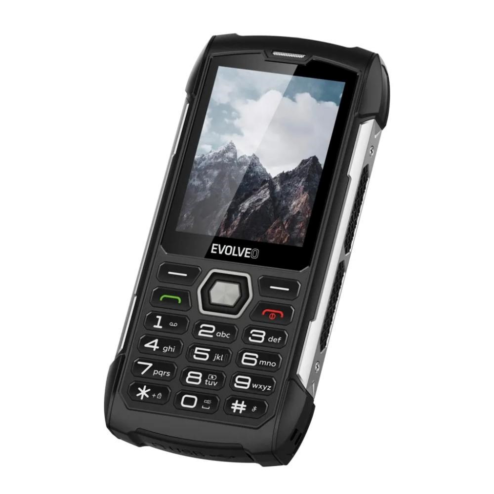 EVOLVEO StrongPhone H1, vodotěsný odolný Dual SIM telefon, černo-stříbrná