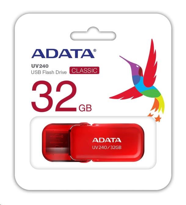 ADATA Flash Disk 32GB UV240, USB 2.0 Dash Drive, červená