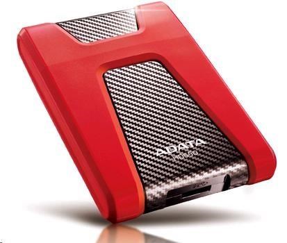 ADATA Externí HDD 1TB USB 3.1 DashDrive Durable HD650, červený (gumový, nárazu odolný)