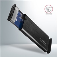 AXAGON EEM2-SB2, USB-C 3.2 Gen 2 - M.2 NVMe & SATA SSD kovový RAW box, bezšroubkový, černý