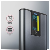 AXAGON EEM2-SD2 USB-C 10Gbps - M.2 NVMe & SATA SSD kovový DISPLAY box, bezšroubkový