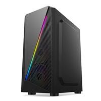 1stCOOL skříň SHARK 2, middle tower, AU, USB 3.0, bez zdroje, RGB fan, průhledná bočnice, černá