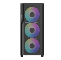 1stCOOL skříň GAMER 5, Mid tower, AU, USB 3.0, USB-C, 2x 140 ARGB Fan, 1x 120 ARGB Fan, bez zdroje, černá