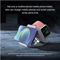 1stCOOL bezdrátová přenosná QI nabíječka 3v1, MagSafe, USB-C, bílá