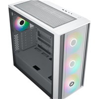 Cooler Master case MasterBox 600, ATX, Průhledná bočnice, 3x 140mm ARGB Fan, 1x 120mm ARGB Fan, ARGB Hub, Bílá