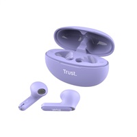 TRUST sluchátka Yavi, Bluetooth, špunty, fialová