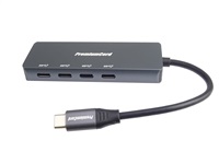 PREMIUMCORD Hub USB-C na 4x USB 3.2 Typ-C, 5G SuperSpeed, Aluminum