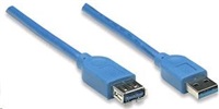 MANHATTAN Kabel USB 3.0 A-A prodlužovací 2m, modrý