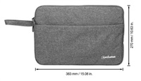 MANHATTAN Pouzdro Laptop Sleeve Seattle, Fits Widescreens Up To 14.5", 383 x 270 x 30 mm, šedá