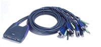 ATEN přepínač KVM 4-port VGA KVMP USB2.0, mini, audio, 0,9m kabely