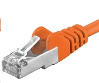 PREMIUMCORD Patch kabel CAT6a S-FTP, RJ45-RJ45, AWG 26/7 0,25m oranžová