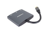 PremiumCord adaptér USB-C na HDMI, USB3.0,  PD, rozlišení 4K a FULL HD 1080p