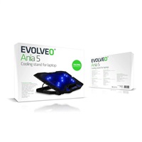 EVOLVEO Ania 5, chladicí podstavec pro notebook, modré podsvícení
