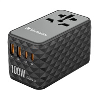 VERBATIM Univerzální cestovní adaptér nabíječka UTA-06 GaN III, 100W