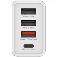 VERBATIM Univerzální adaptér nabíječka CHR-30EU2, 30W, 1x USB-C, 3x USB bílá