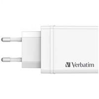 VERBATIM Univerzální adaptér nabíječka CHR-30EU2, 30W, 1x USB-C, 3x USB bílá
