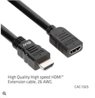 Club3D Kabel prodlužovací Rychlý HDMI 4K60HZ (M/F), 5m, černá, 26 AWG