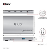 Club3D hubThunderbolt 4 Portable 5-in-1 Hub with Smart Power