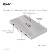 Club3D hubThunderbolt 4 Portable 5-in-1 Hub with Smart Power