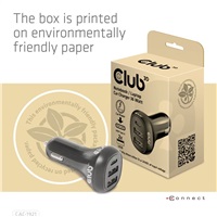 Club3D Auto nabíječka pro Notebooky 36W, 3 porty (2xUSB-A + USB-C)