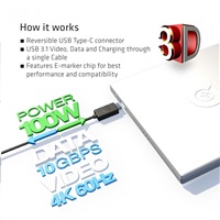 Club3D Kabel USB 3.1 typ C Gen2 4K60Hz UHD Power Delivery 100W, (M/M), 80cm